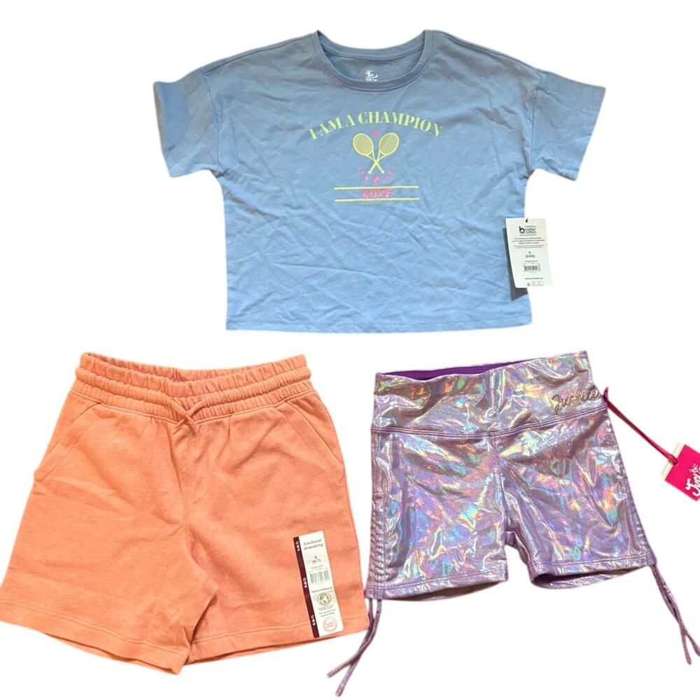 Girls Small 6/7 - 3pc Summer Lot NWT 2 pairs of shorts and a tshirt